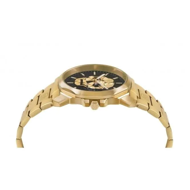 La montre pour hommes Skull king en acier or et noir PWLAA0822