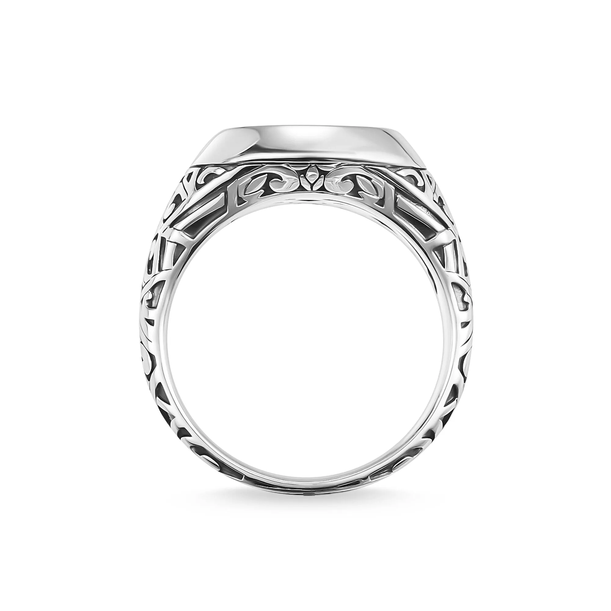 Thomas Sabo Bijoux Thomas Sabo Rebel At Heart Bague chevalière en argent sterling avec onyx noir