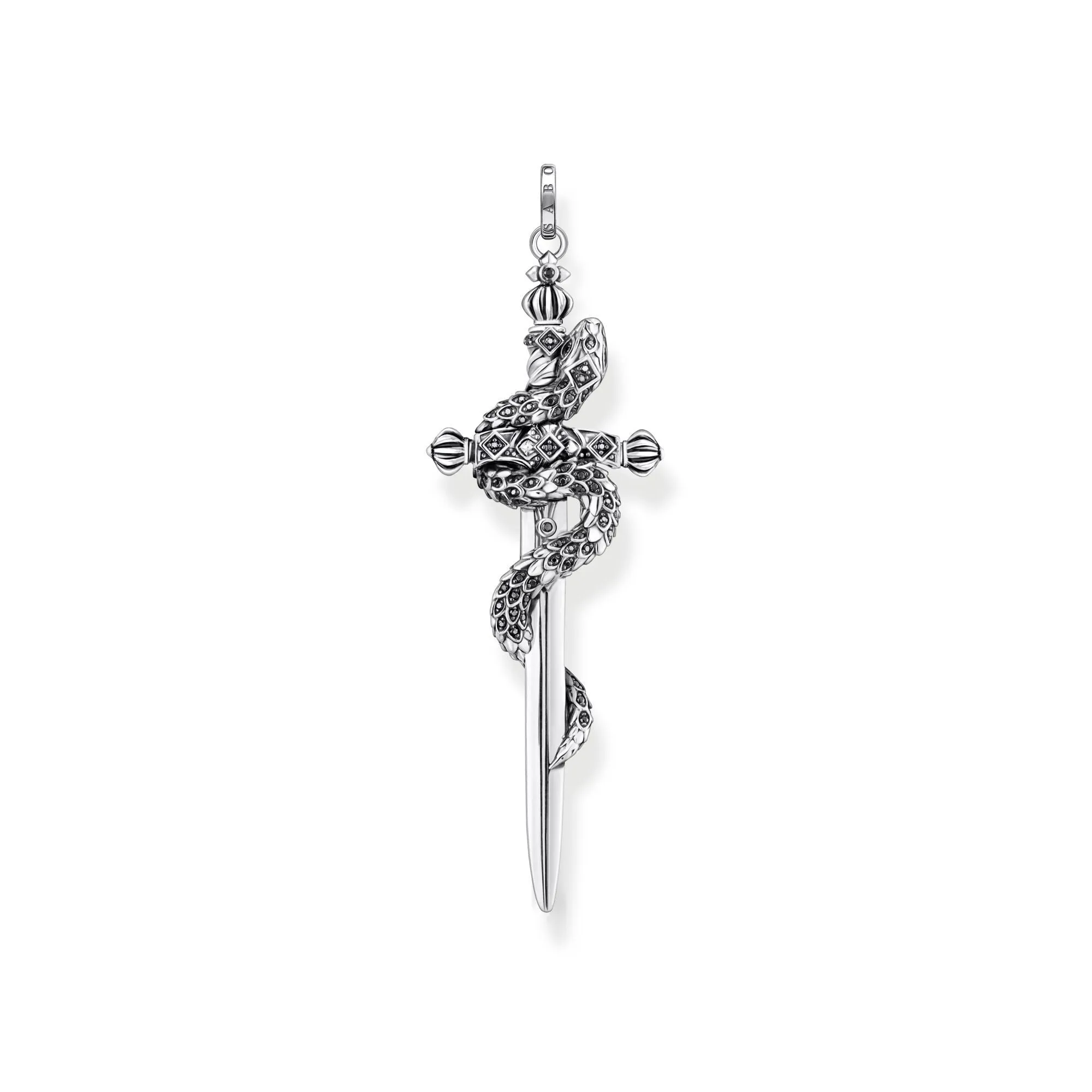 Thomas Sabo Bijoux Pendentif Épée Noircie en Argent Sterling avec Serpent