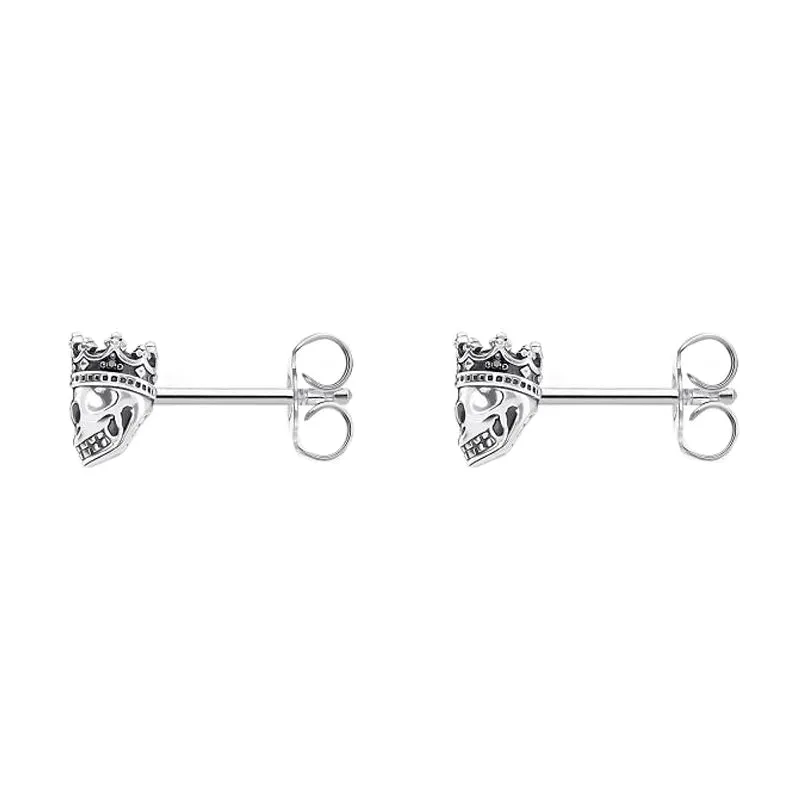 Thomas Sabo Bijoux Thomas Sabo Boutons d'oreilles en argent sterling Tête de mort royale