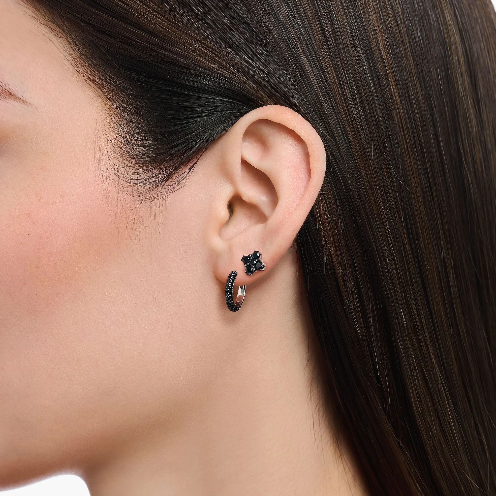 Boucles d'oreilles pour femmes Thomas Sabo - Boucles d'oreilles à clous avec zircone noire pavée