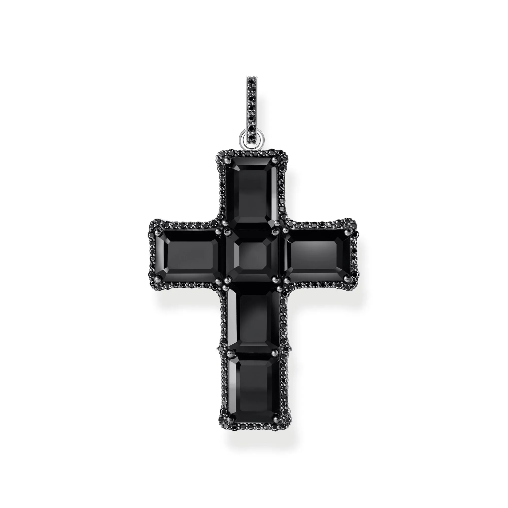 Pendentif croix Thomas Sabo pour femmes avec zirconia noir