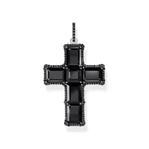 Pendentif croix Thomas Sabo pour femmes avec zirconia noir