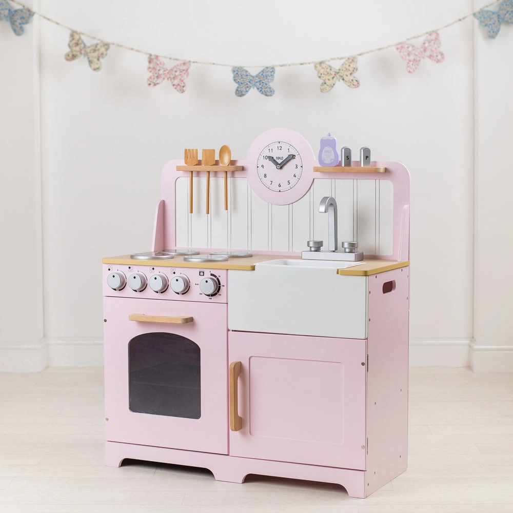 Tidlo Country Wooden Play Kitchen - Pink
