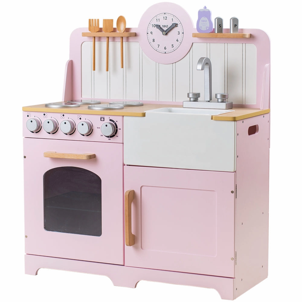 Tidlo Country Wooden Play Kitchen - Pink
