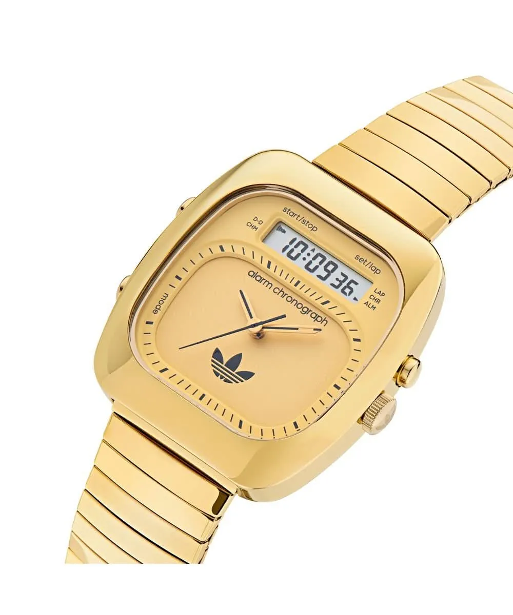 Montre unisexe rétro vague trois tons or AOSY25014