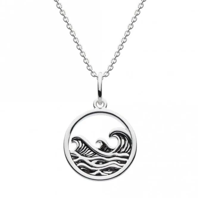 Pendentif en émail noir Wave Circle 93390HP Dew Jewellery