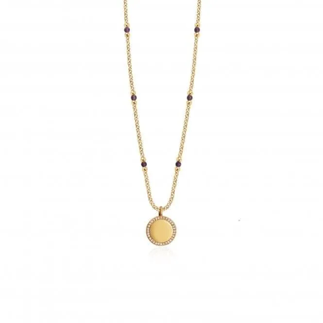 Collier Wellness Gems Or Améthyste 45cm Avec Prolongateur 5cm 3846 Joma Jewellery