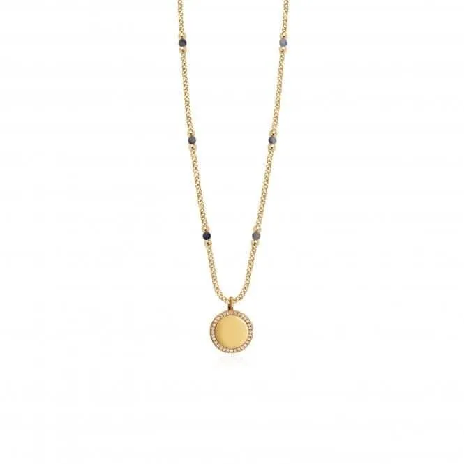 Collier Wellness Gems Or en Agate Dentelle Bleue 45cm avec Prolongateur de 5cm 3850 Joma Jewellery