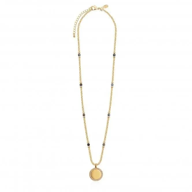 Collier Wellness Gems Or en Agate Dentelle Bleue 45cm avec Prolongateur de 5cm 3850 Joma Jewellery