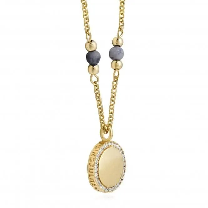 Collier Wellness Gems Or en Agate Dentelle Bleue 45cm avec Prolongateur de 5cm 3850 Joma Jewellery