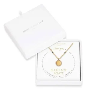 Collier Wellness Gems Or en Agate Dentelle Bleue 45cm avec Prolongateur de 5cm 3850 Joma Jewellery