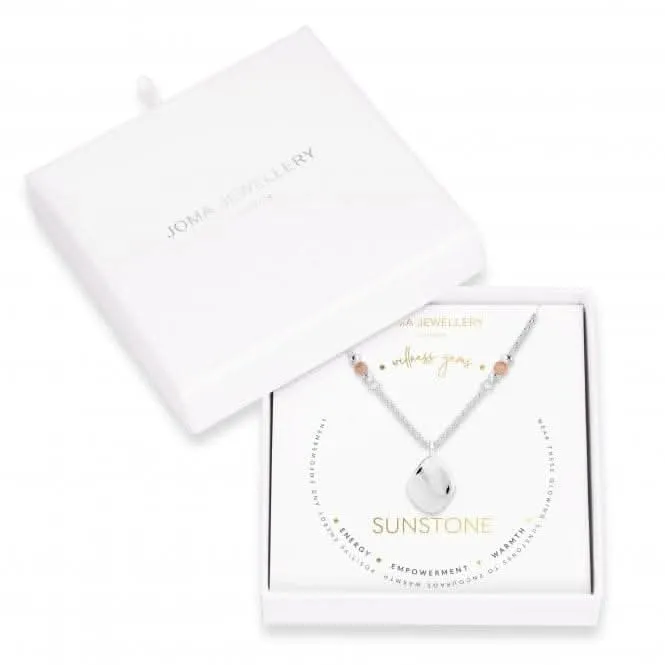 Collier Wellness Gems en Pierre de Soleil Argenté 45cm   Prolongateur 5cm 4226 Joma Jewellery