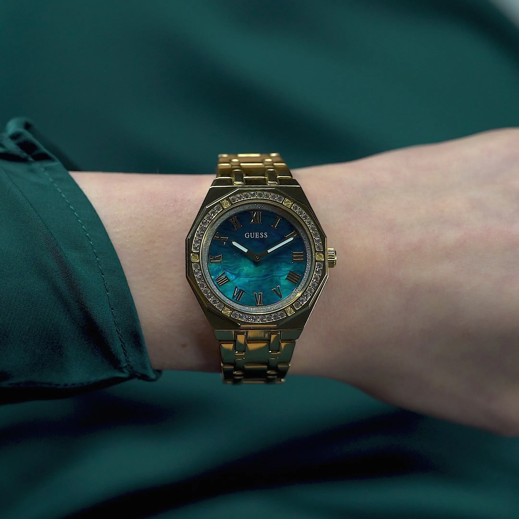 Montre Femme Or Vert Désir GW0770L2