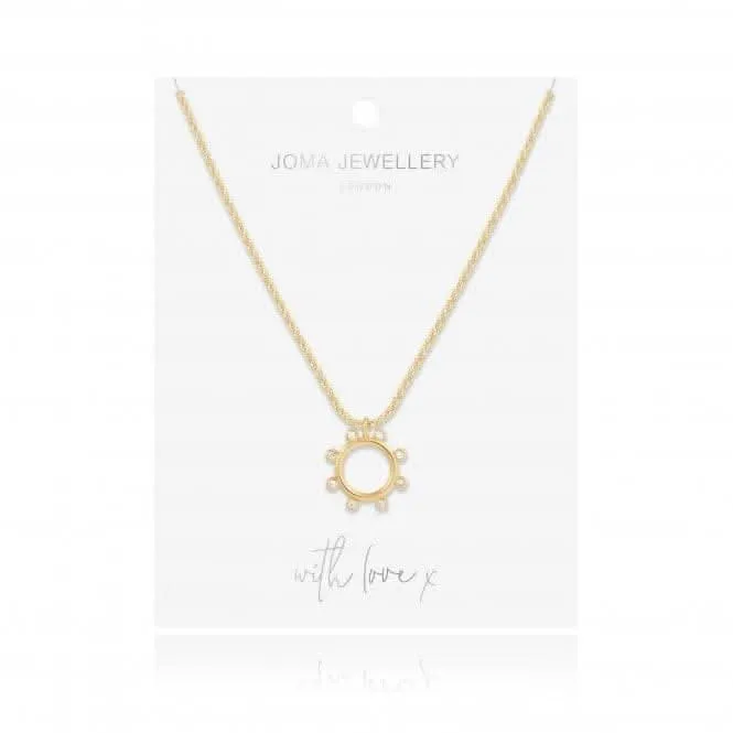Collier en or Zahra avec zirconium et anneaux, 46 cm   rallonge de 5 cm, Collier 4454 Joma Jewellery