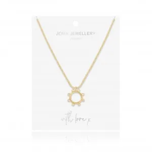 Collier en or Zahra avec zirconium et anneaux, 46 cm   rallonge de 5 cm, Collier 4454 Joma Jewellery